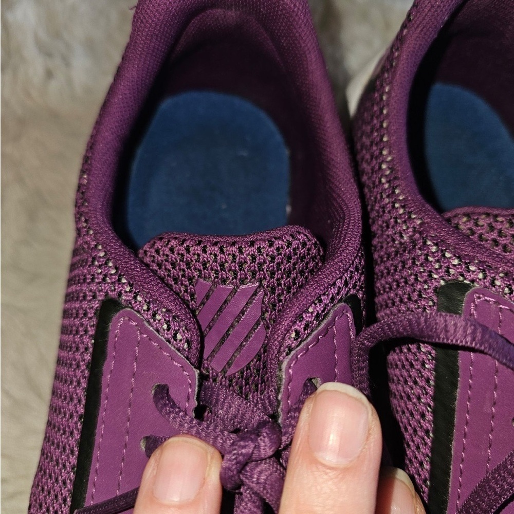 *30off3* K•Swiss‎ Purple and White Athletic Sneakers with Knit Mesh Upper​ - Picture 8 of 10